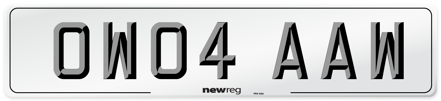 OW04 AAW Number Plate from New Reg